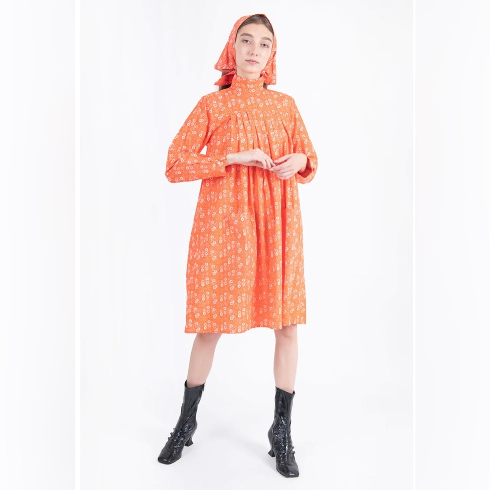Batsheva X Laura Ashley Cumbria dress in orange manafon